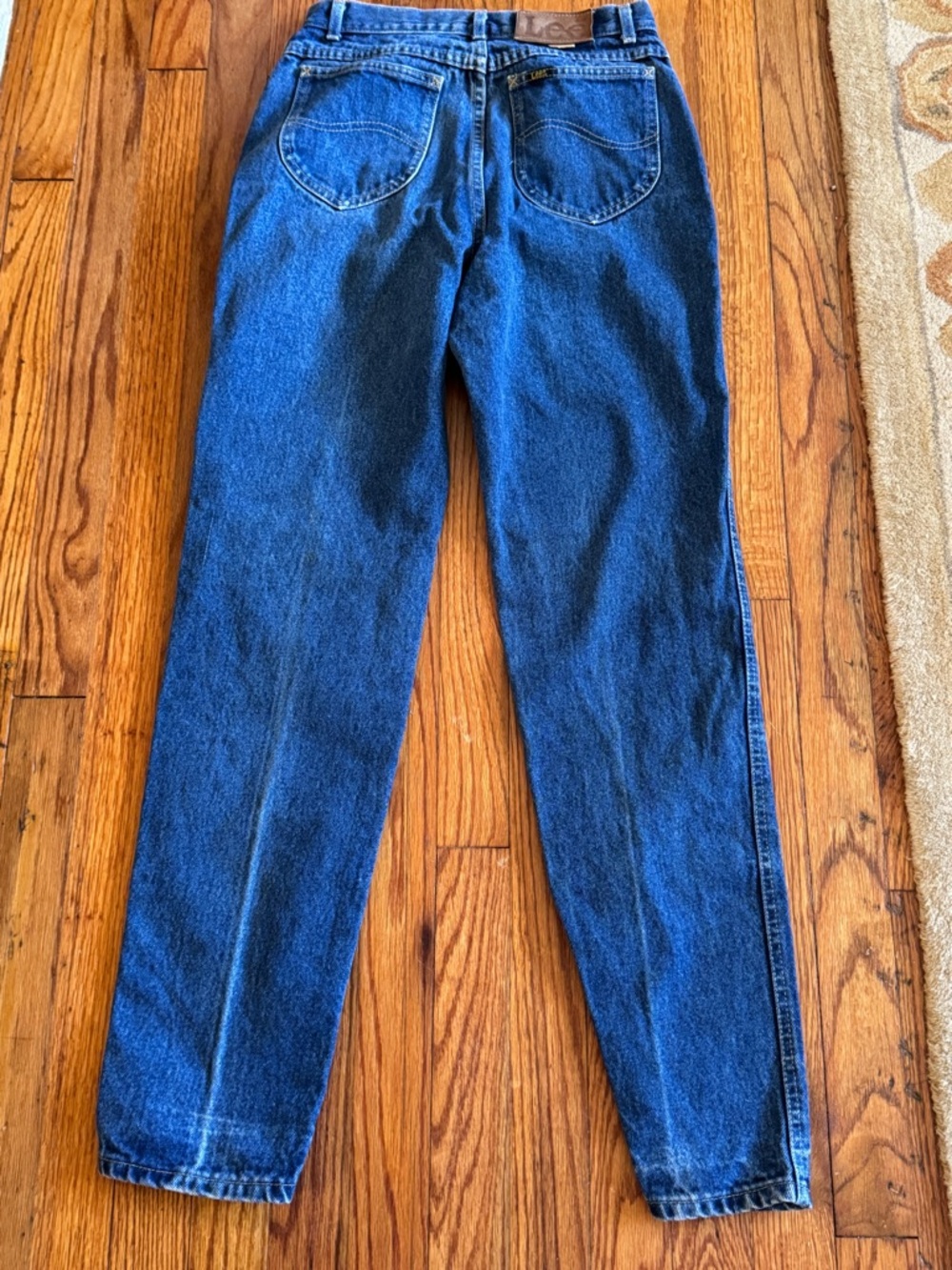 Vintage Lee Dark Blue Denim with Yellow Stitching Made in USA